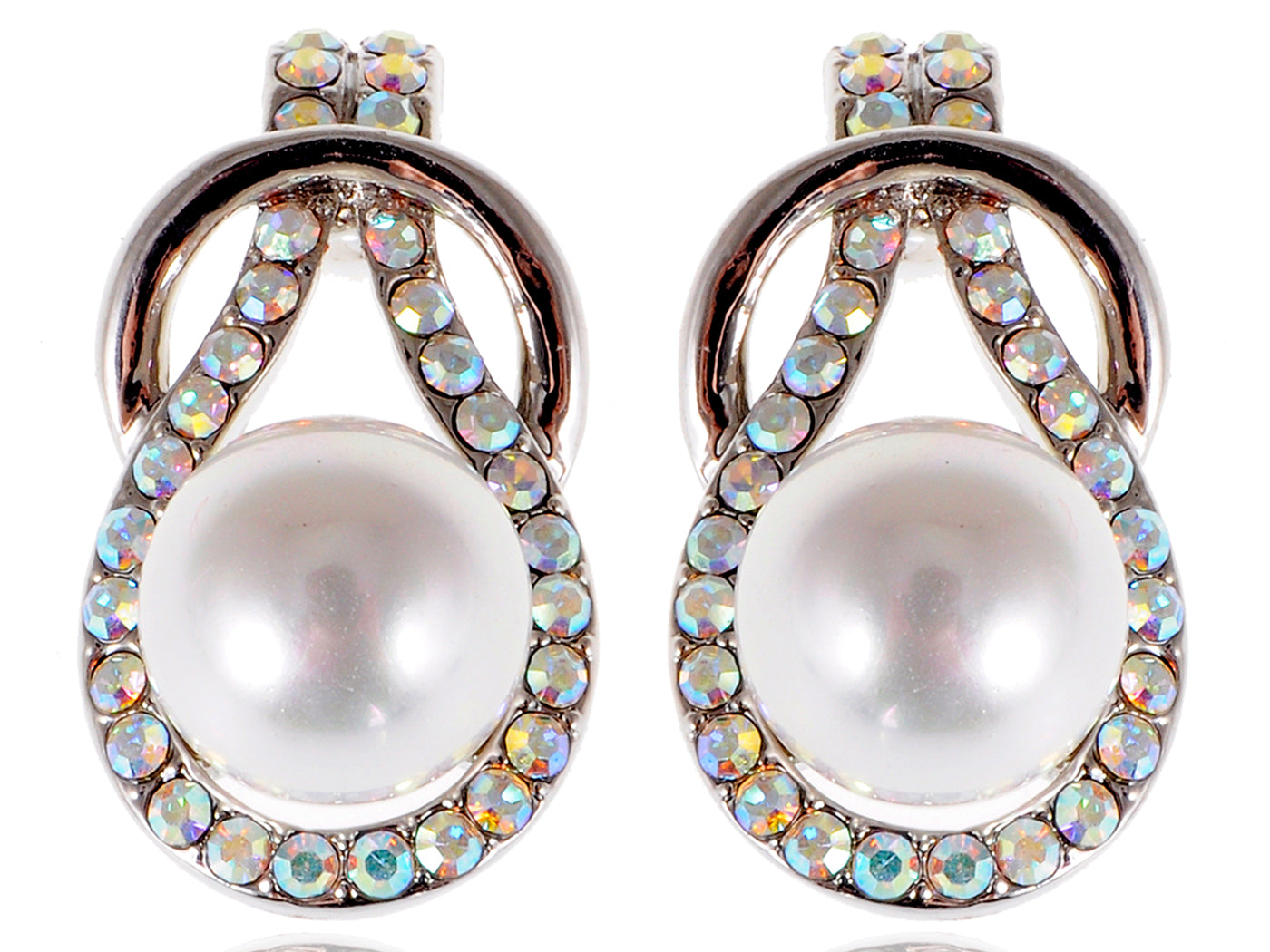 Elements Aurora Boreals Pearl Infinity Loop Earrings