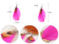 Neon Hot Pink Brown Boho Retro Feather Dangle Drop Hook Earrings