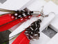 Neon Hot Pink Brown Boho Retro Feather Dangle Drop Hook Earrings
