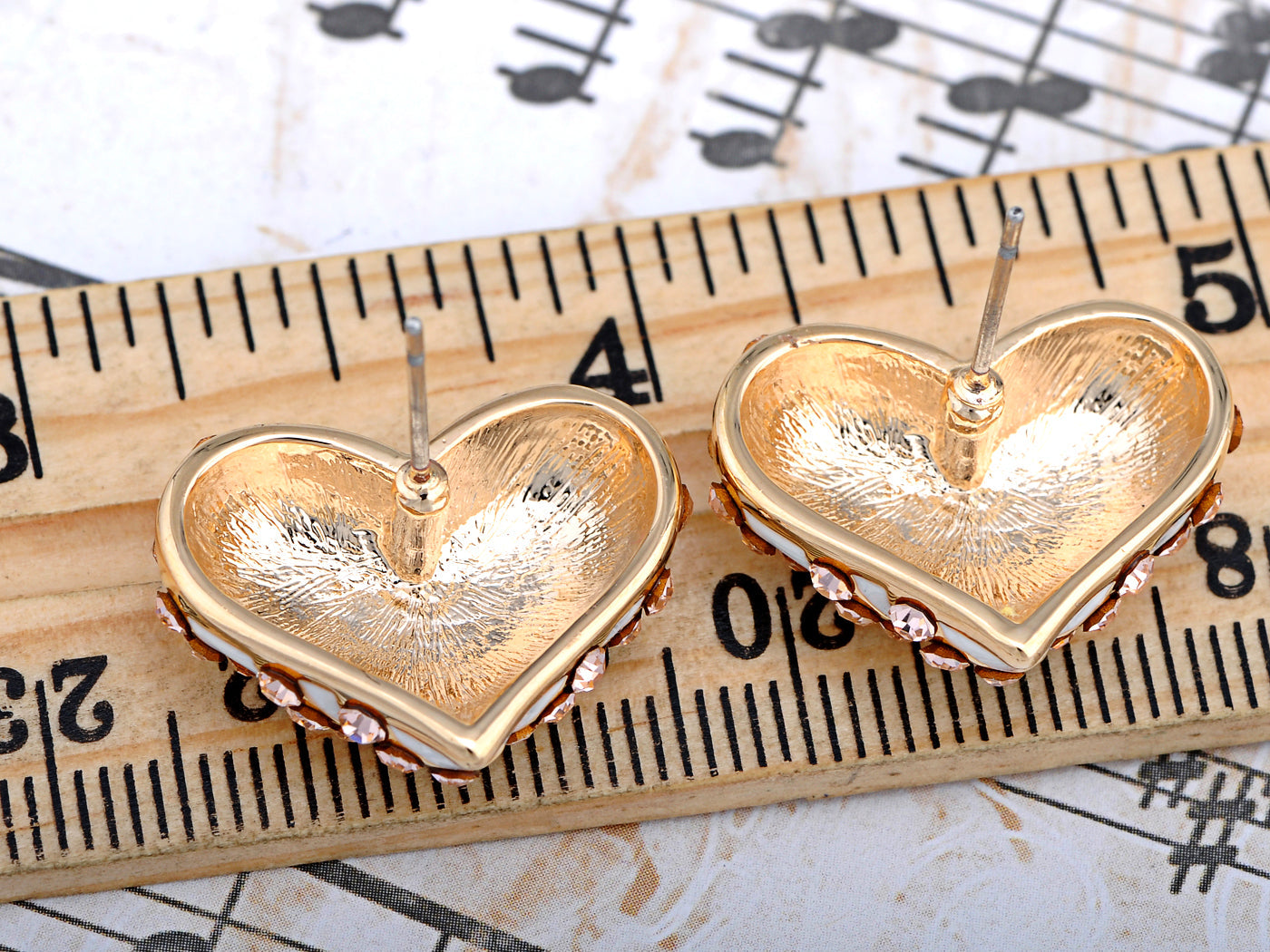 White Colored Zebra Striped Heart Element Earrings