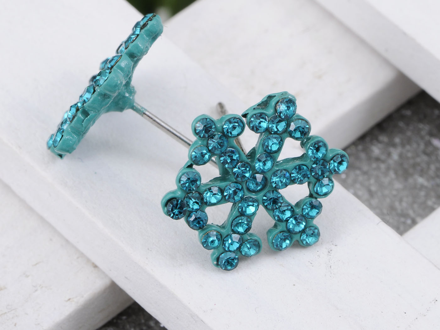 Zircon Snowflake Ice Freezing Cold Element Earrings