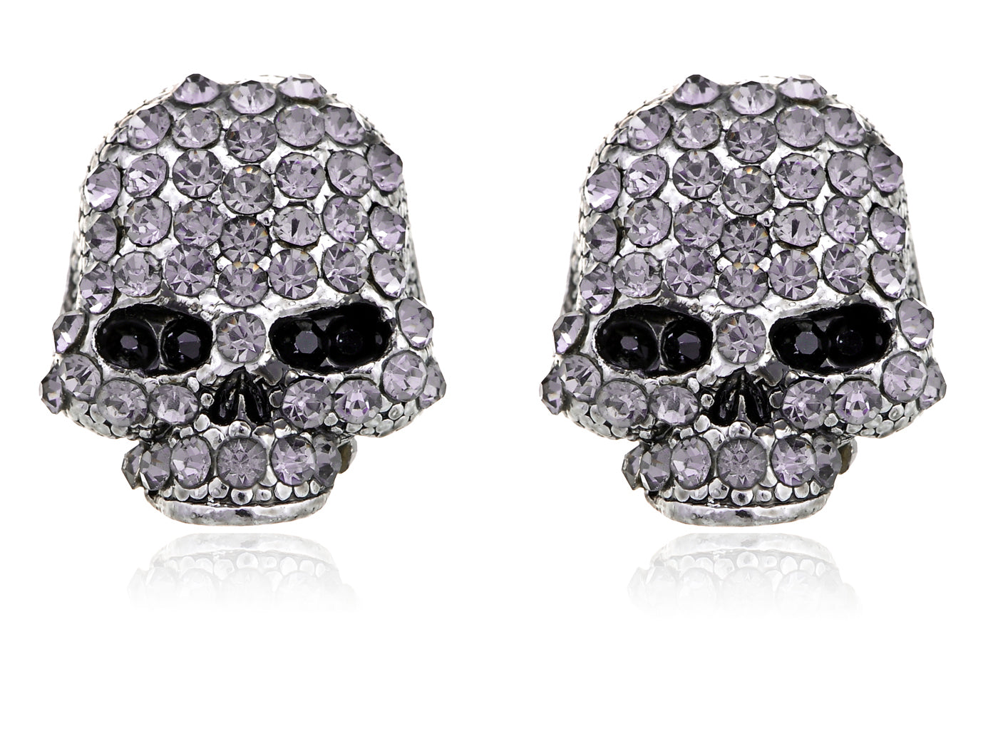 Scaled Threatening Scary Skull Element Earrings