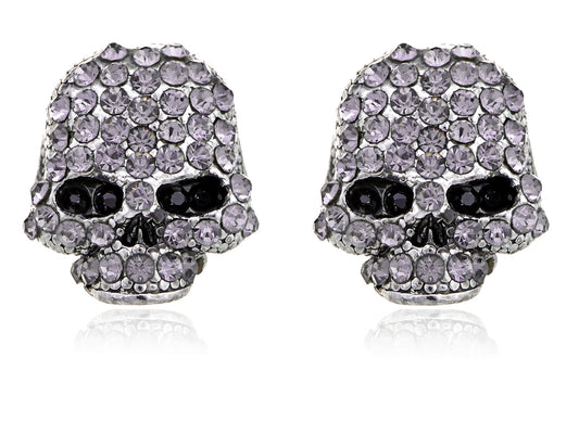 Scaled Threatening Scary Skull Element Earrings