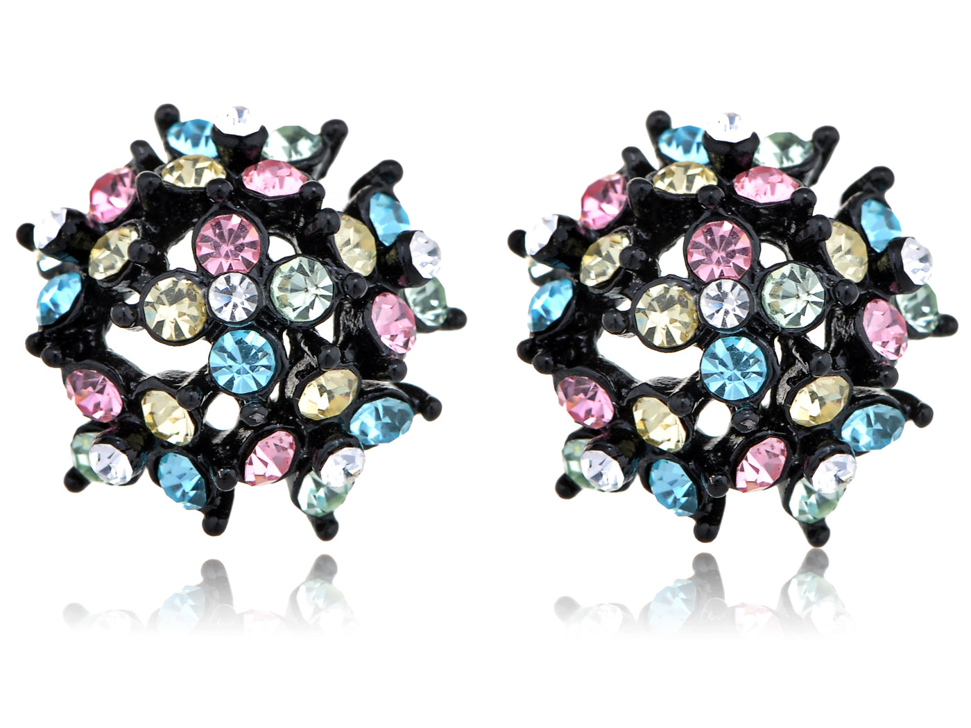 Multicoloured Cluster Hive Explosion Burst Element Earrings