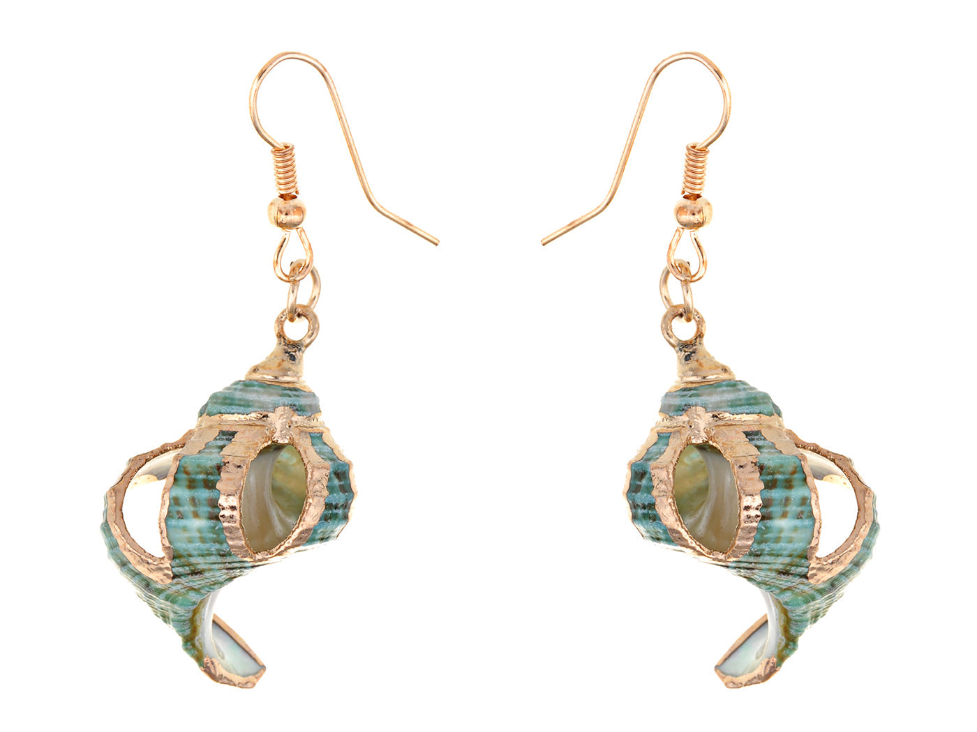 Multicolor Accent Ocean Seashell Couch Mermaid Sea Witch Drop Dangle Earrings