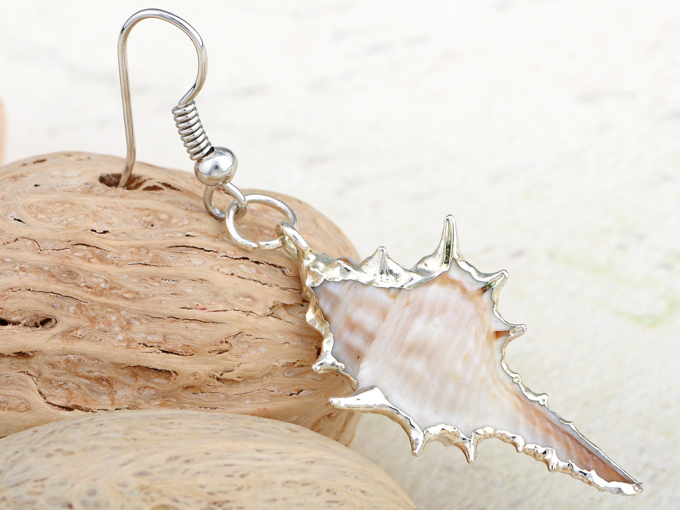 Multicolor Accent Ocean Seashell Couch Mermaid Sea Witch Drop Dangle Earrings