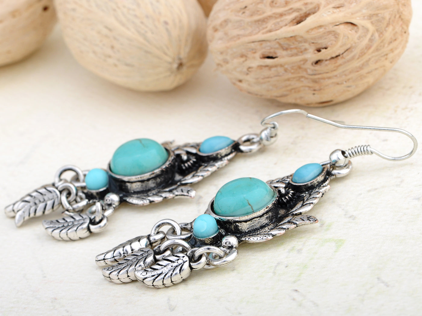 Petite Elements Peacock Plumage Post Earrings