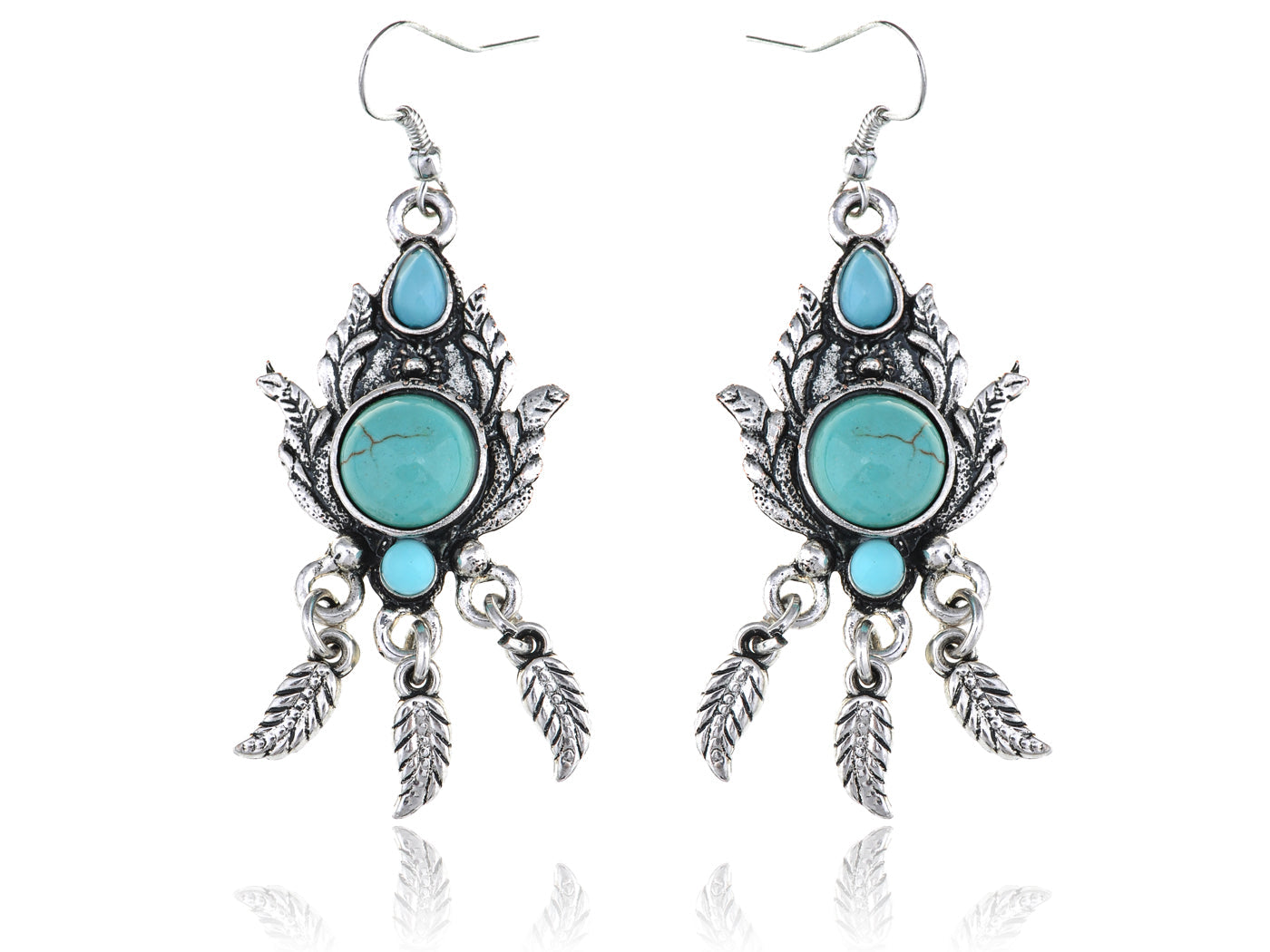 Petite Elements Peacock Plumage Post Earrings