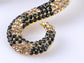 Topaz Black Encrusted Slithering Snake Pair Earrings