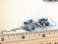 Blue Grey Shimmer Beaded Cluster Wreath Dangling Fish Hook Earrings