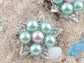 Deate Pearl Flower Star Elements Clip Earrings