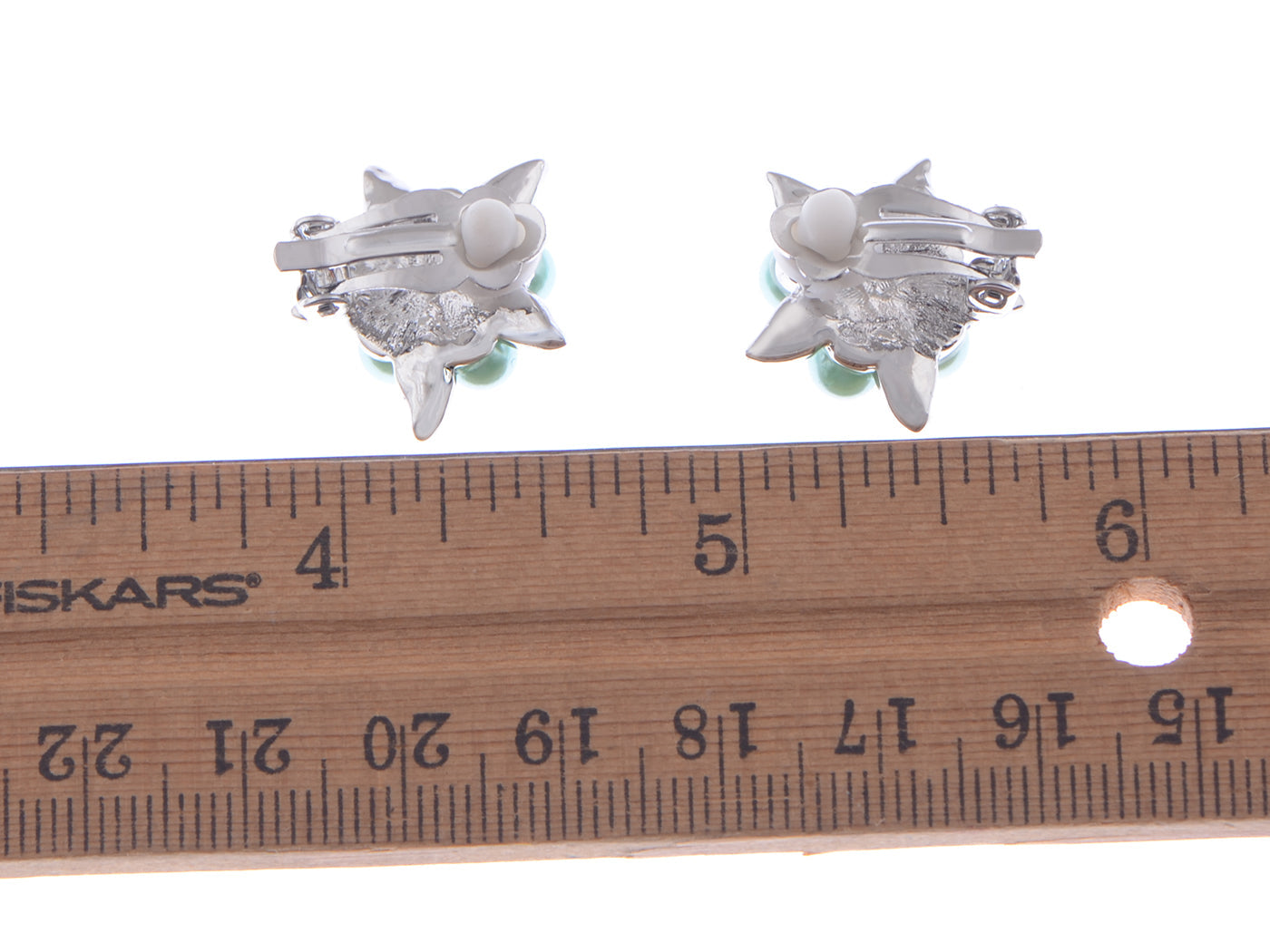 Deate Pearl Flower Star Elements Clip Earrings