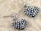 Petite Elements Encrusted Black Heart Drop Earrings
