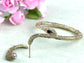 Bronze Black Eyed Snake Dimensional Gold Earrings