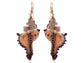 Studded Gold D Casual Conch Seashell Pearl Charm Dangle Drop Trendy Holiday Earrings