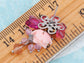 Mini Rose Pink Cluster Of Baubles Flower Trinkets Drop Earrings