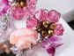 Mini Rose Pink Cluster Of Baubles Flower Trinkets Drop Earrings