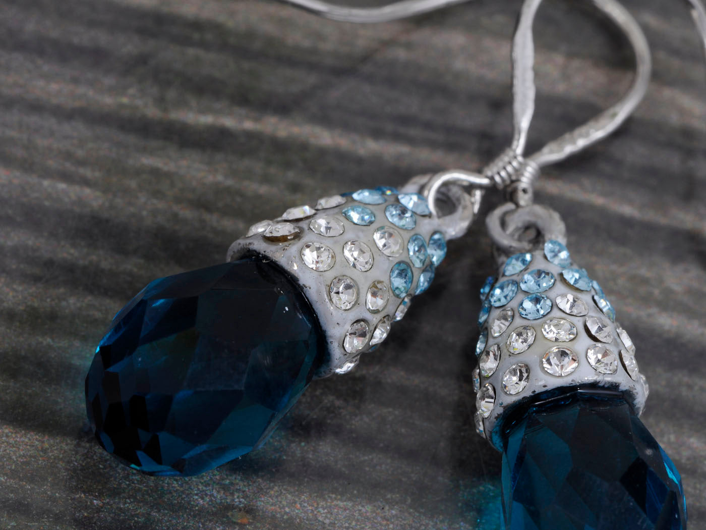 Pink Water Drop Multi Encrusted Enamel Dangle Pendant Earrings