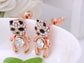 Rose Panda Teddy Bear Stud Earrings