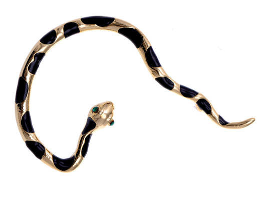 Enamel Painted Spotted Eyes Slithering Snake Earring Ear Cuff