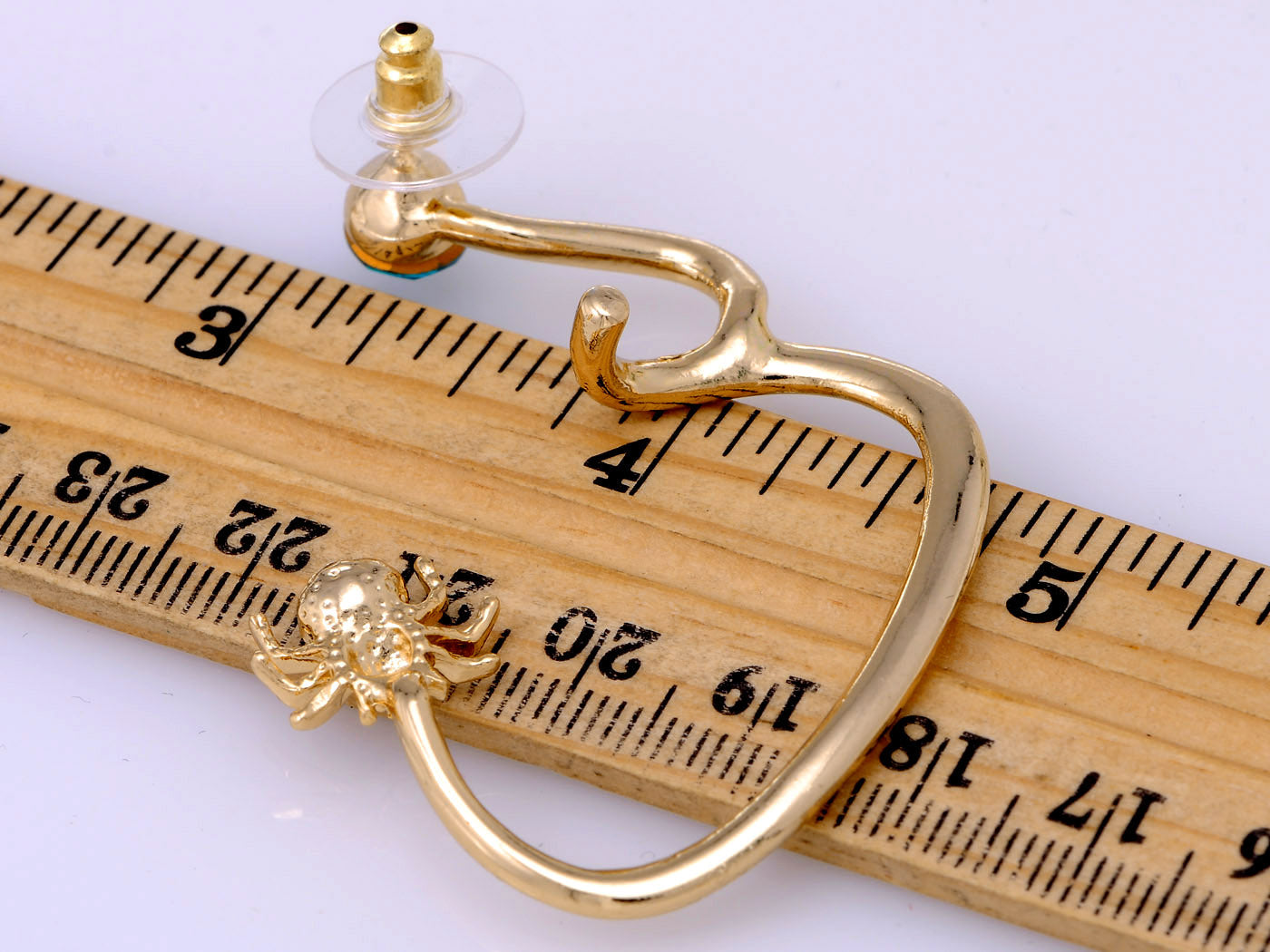 Mini Blue Bodied Spider Earring Ear Cuff