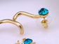 Mini Blue Bodied Spider Earring Ear Cuff