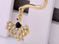 Mini Peacock Encrusted Tail Earring Ear Cuff