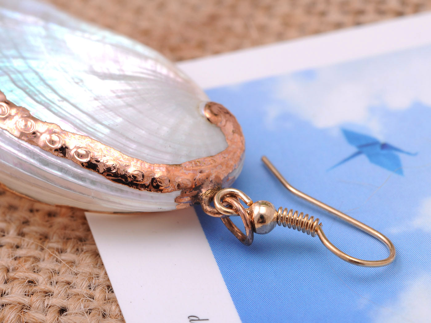 Seashell Half Shells Ocean Inspo Design Drop Earrings