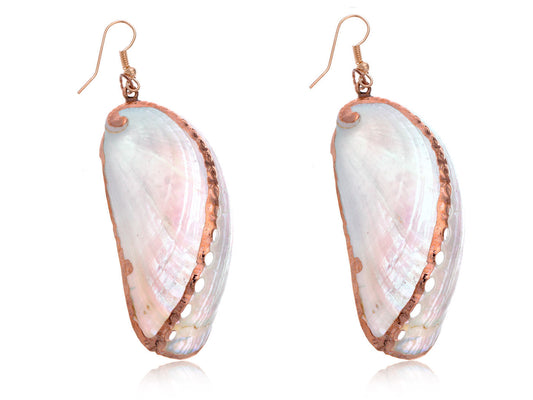 Seashell Half Shells Ocean Inspo Design Drop Earrings
