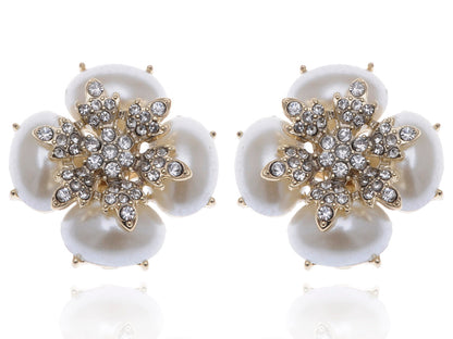 Royal Pearl White Accented Earrings