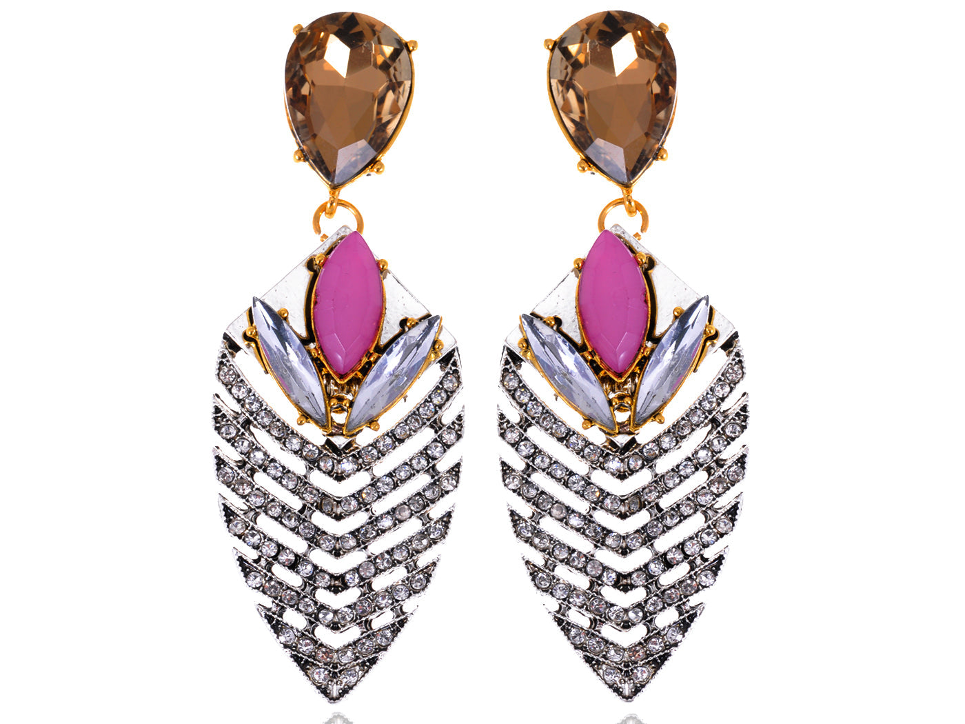 Women Pear Shape Earrings Dangle Teardrop Chandelier Bridal Earring For Wedding