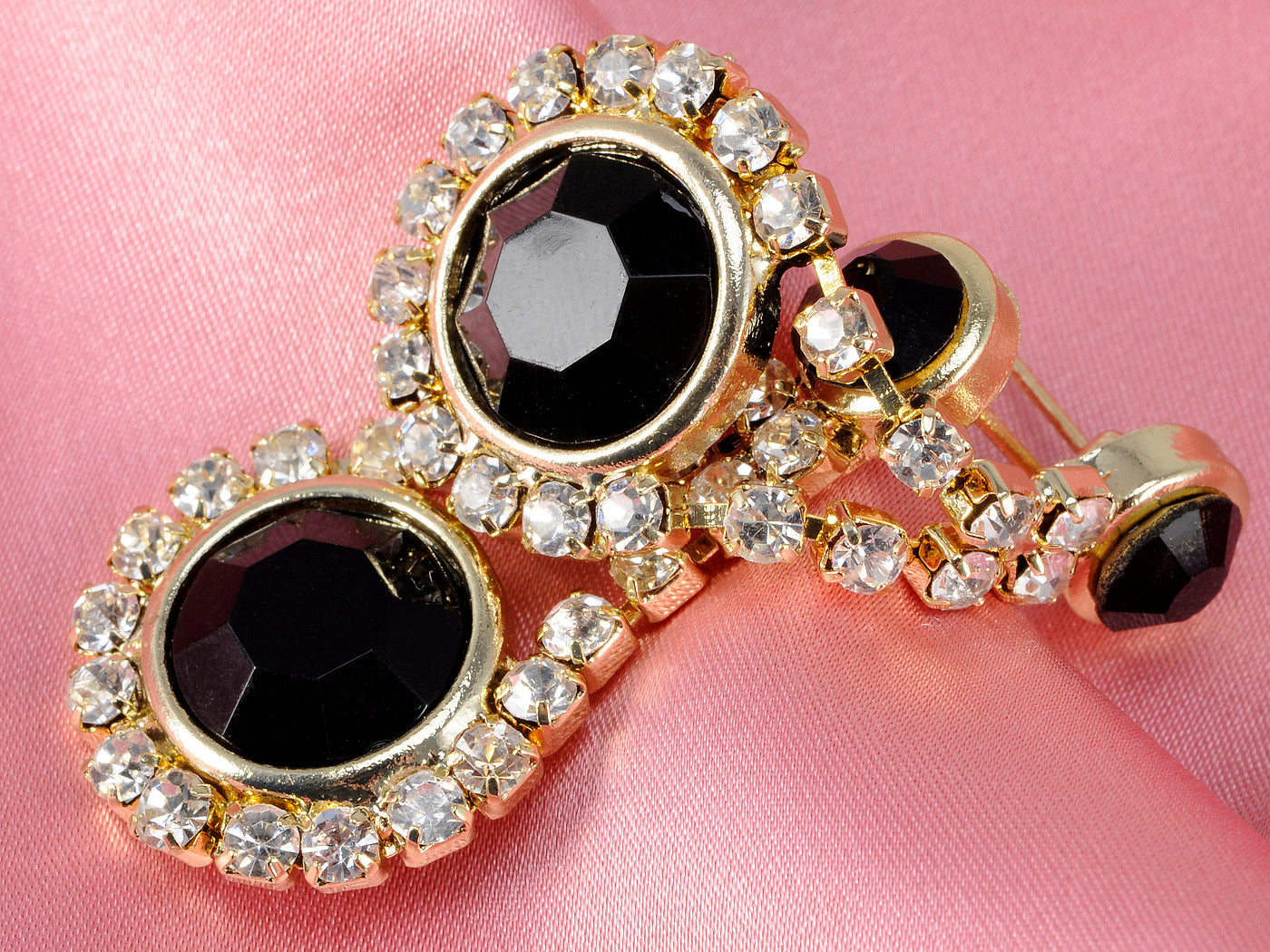 Royal Black Beaded Earrings