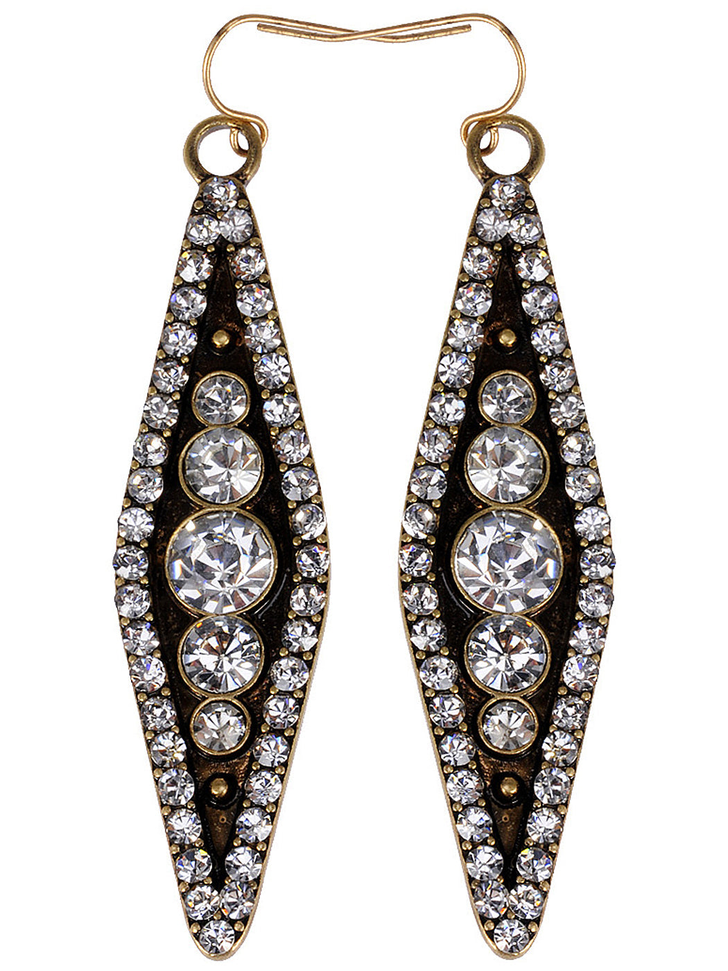 Trapezium Shaped Embellished Dangle Earrings