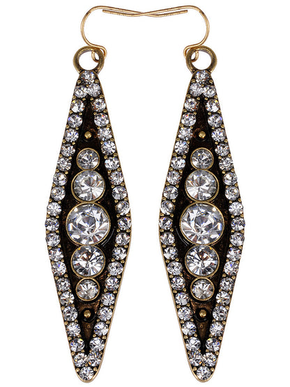 Trapezium Shaped Embellished Dangle Earrings