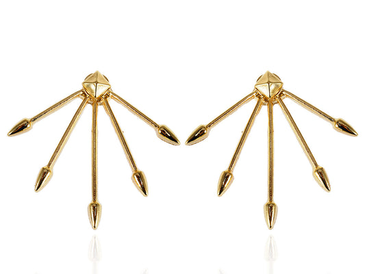 Contemporary Five Joint Uneven Arrow Earrings