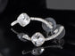 Modern Silver Rounded Cube Diamond Drop Earrings