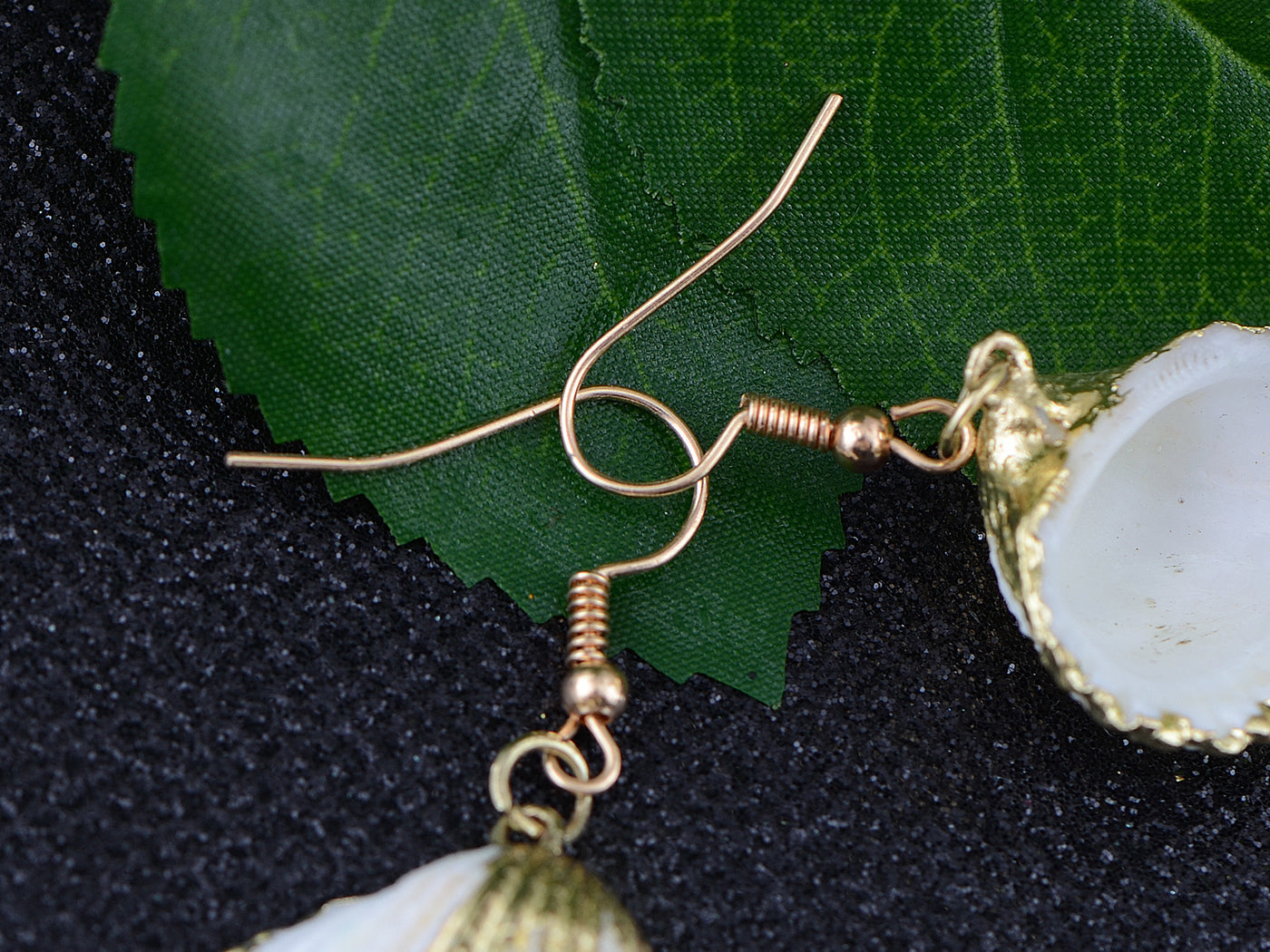 Seashell Half Shells Ocean Inspo Design Drop Earrings