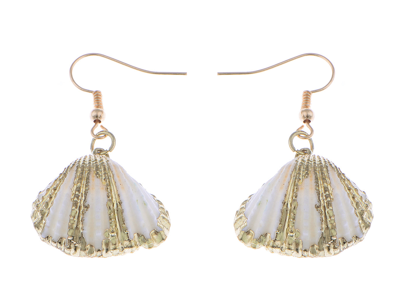 Seashell Half Shells Ocean Inspo Design Drop Earrings