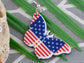 American Flag Butterfly Heart-Shaped Earrings