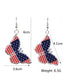 American Flag Butterfly Heart-Shaped Earrings