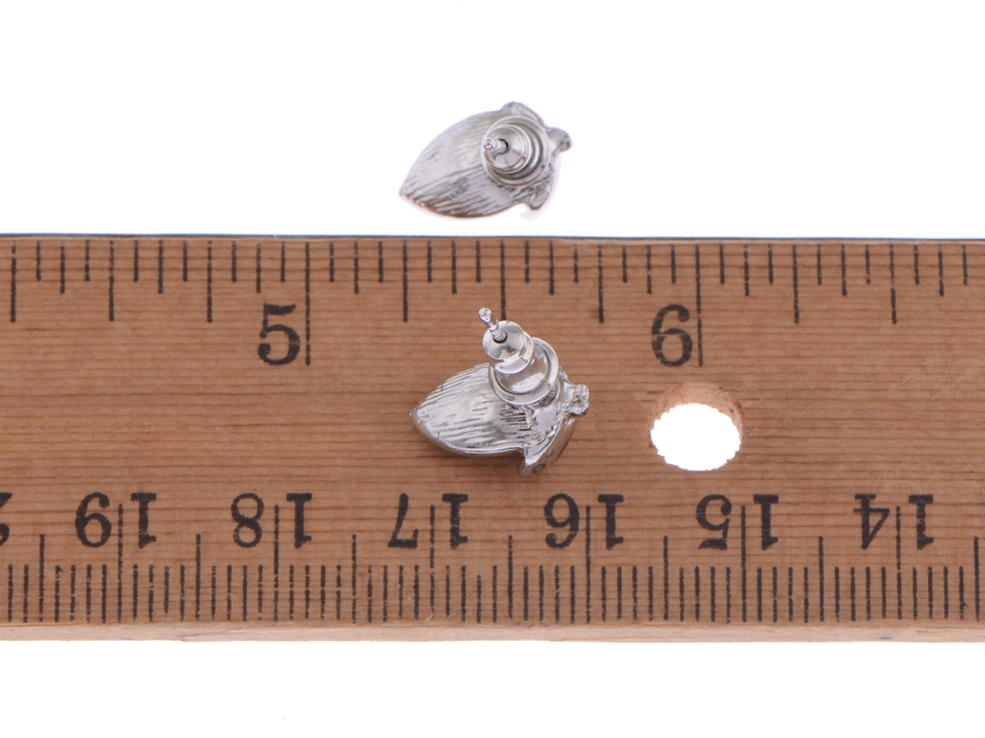 Wine Red Heart Wings Stud Earrings