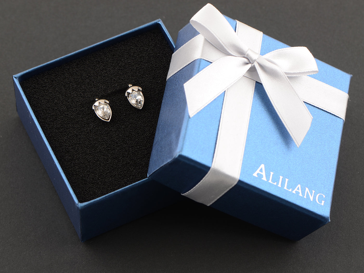 Wine Red Heart Wings Stud Earrings