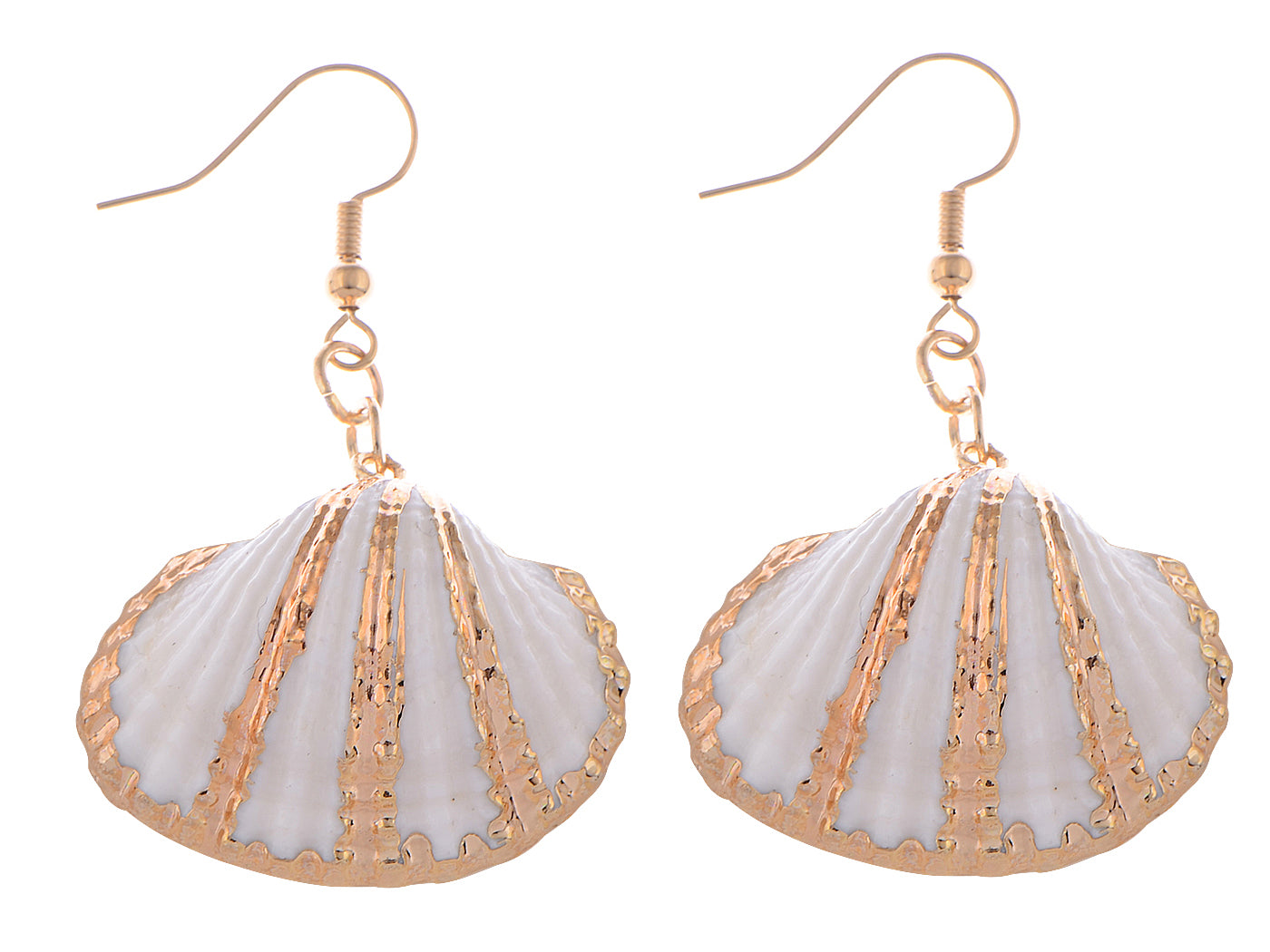 Seashell Half Shells Ocean Inspo Design Drop Earrings