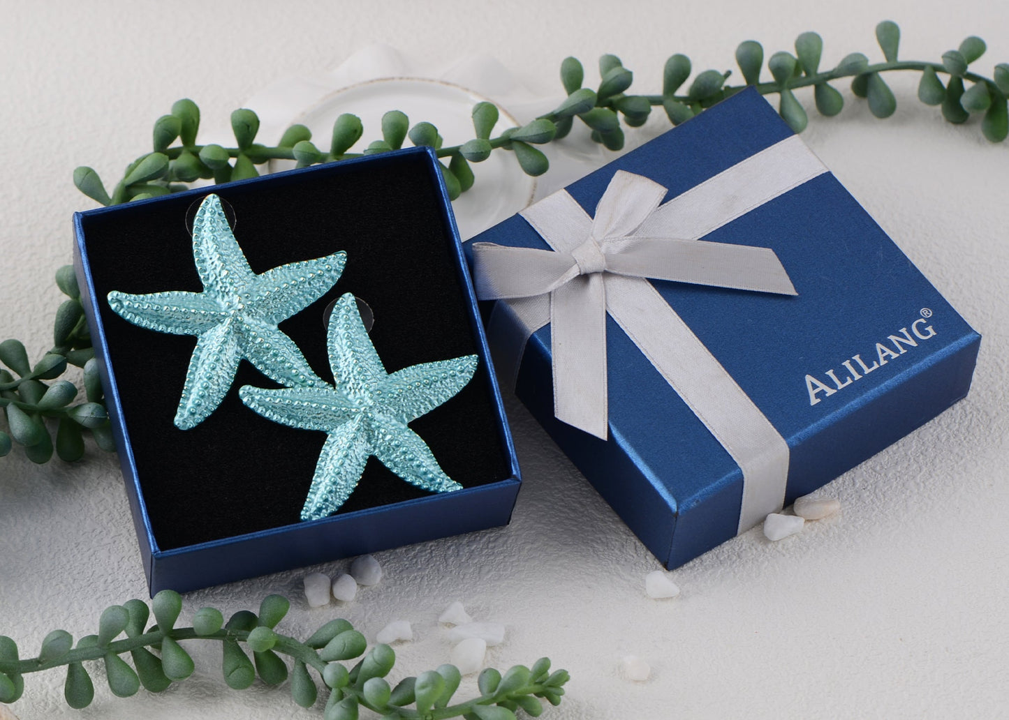 Alilang Women's Starfish Textured Stud Earrings Nautical Jewelry Gifts for Women and Teen Girls