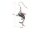 Alilang Creative Animal Shape Silver Tone Alloy Natural Abalone Shell Earrings Dangle Handmade Women Jewelry