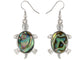 Alilang Creative Animal Shape Silver Tone Alloy Natural Abalone Shell Earrings Dangle Handmade Women Jewelry