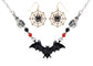 Alilang Halloween Crystal Rhinestones Spider Black Earrings Dangle Drop Witch Earrings Festival Bat Jewelry