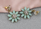 Tuquoise Blue Ss Spring Floral Flower Stud Earrings