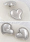 Stainless Steel Sparkly Clear Crystal Rhinestones Heart Stud Earrings Geometric Chunky Earrings