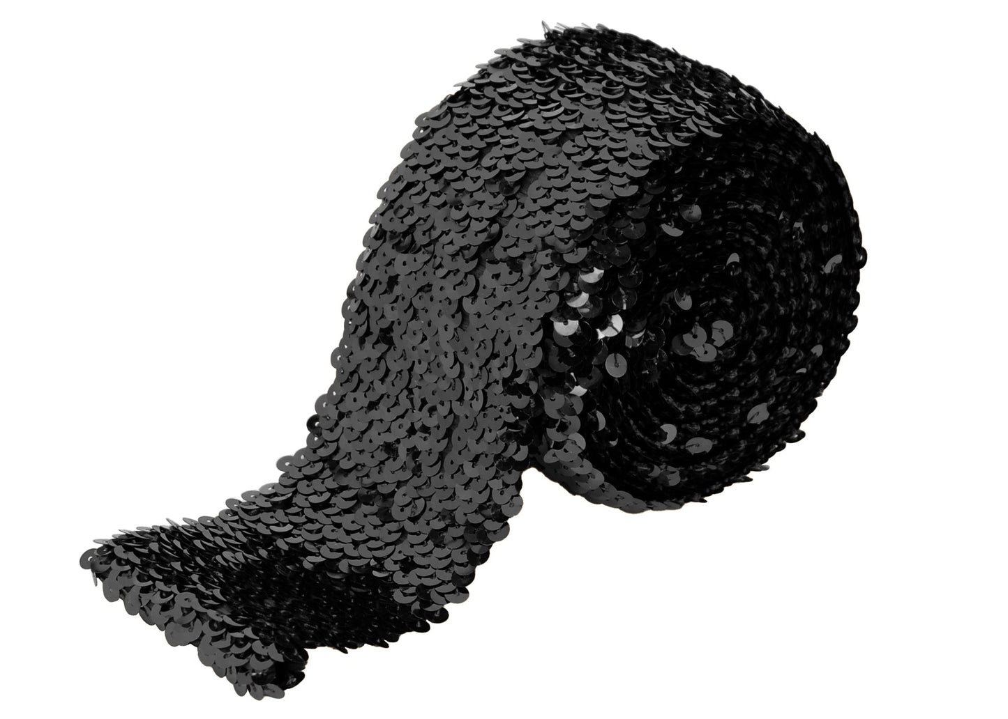 Elastic Sequin Trim, 3 Inch 8 Row Wide Flat Glitter Bling Fabric Paillette Sequin Ribbon, Metallic Sewing DIY Project, 5.5 Yards